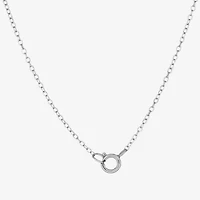 18K Gold over Silver 3-in-1 Cubic Zirconia Circle Heart "Mom" Necklace
