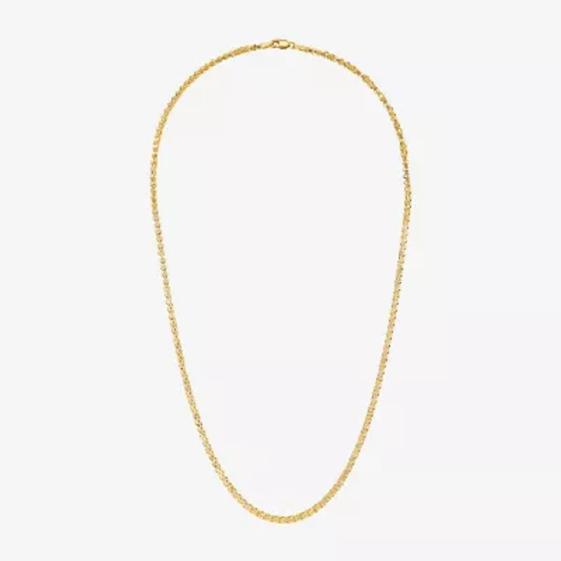 Womens 14K Gold Inch Link Necklace