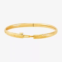 Womens 14K Gold Round Bangle Bracelet