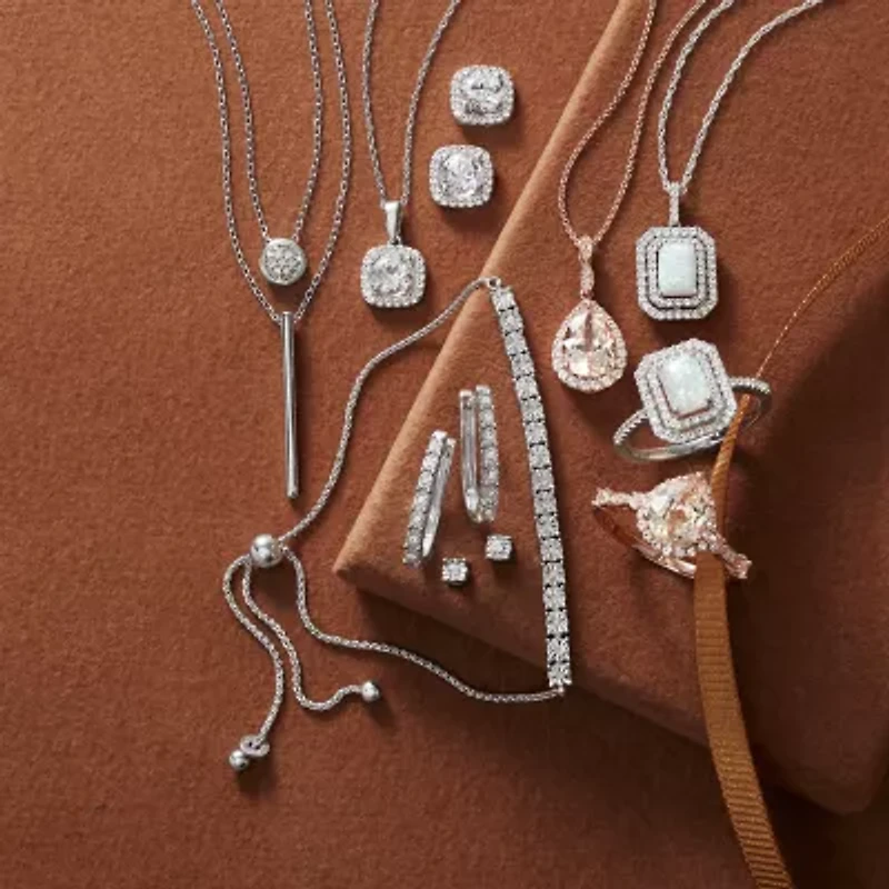 Yes, Please! Womens Lab Created White Sapphire Sterling Silver Cushion 2-pc. Jewelry Set