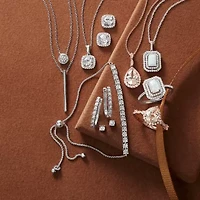 Yes, Please! Womens Lab Created White Sapphire Sterling Silver Cushion 2-pc. Jewelry Set