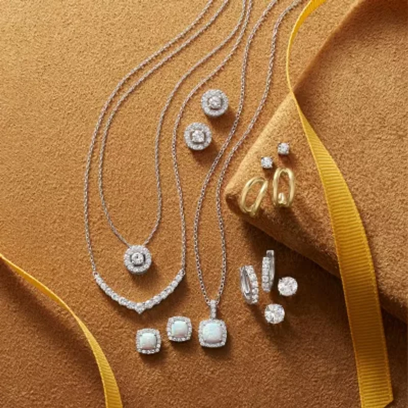 Yes, Please! Womens Lab Created White Sapphire Sterling Silver 18 Inch Pendant Necklace