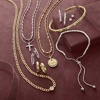 Yes,Please! Womens Diamond Accent White Diamond 14K Sterling Silver Cuff Bracelet