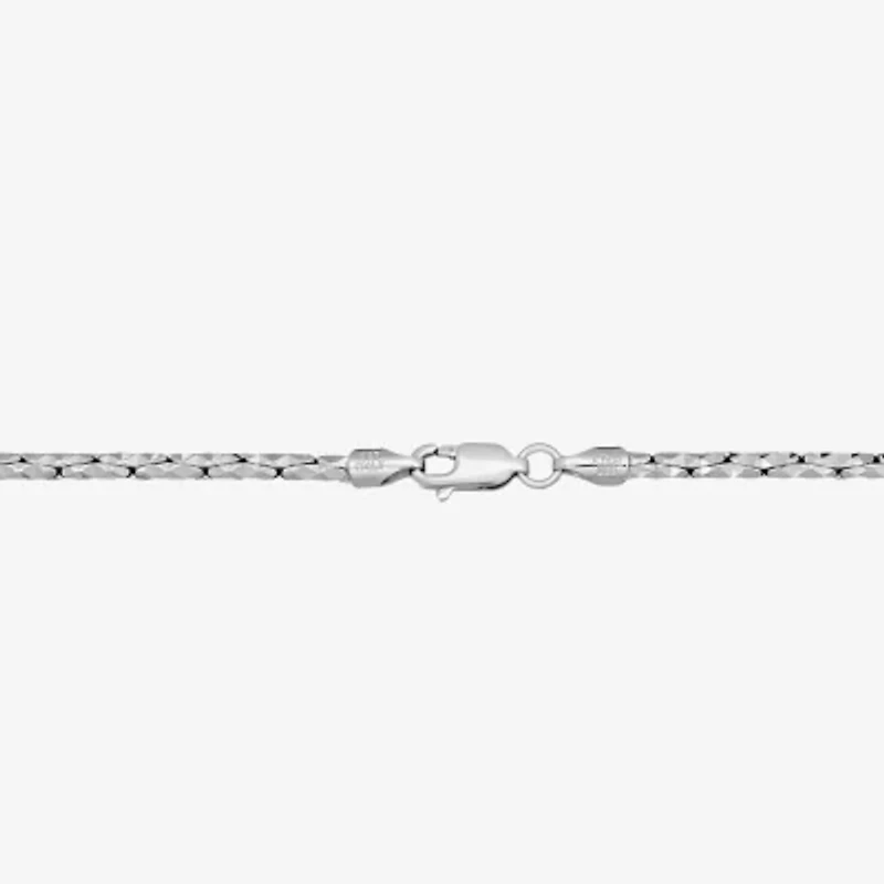 Made in Italy Womens Sterling Silver Inch Link Chain Necklace