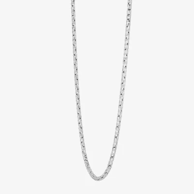 Made in Italy Womens Sterling Silver Inch Link Chain Necklace