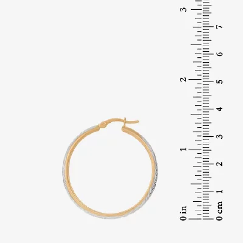 Womens 18K Gold Over Silver 34.9mm Hoop Earrings