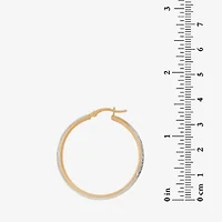 Womens 18K Gold Over Silver 34.9mm Hoop Earrings