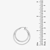 Sterling Silver 30mm Glitter Hoop Earrings