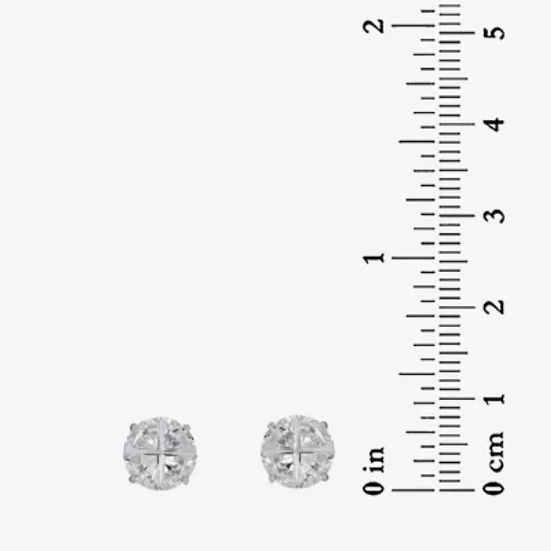 DiamonArt® White Cubic Zirconia Sterling Silver 8mm Stud Earrings