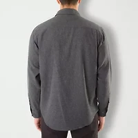 Smiths Workwear Solid Heather Mens Long Sleeve Regular Fit Flannel Shirt