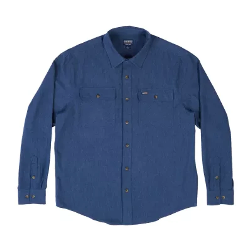 Smiths Workwear Solid Heather Mens Long Sleeve Regular Fit Flannel Shirt