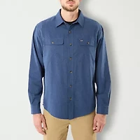 Smiths Workwear Solid Heather Mens Long Sleeve Regular Fit Flannel Shirt