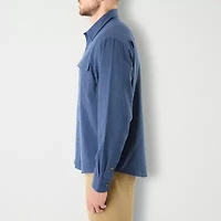 Smiths Workwear Solid Heather Mens Long Sleeve Regular Fit Flannel Shirt