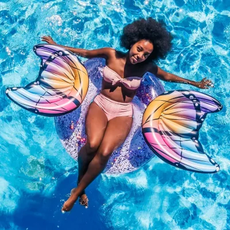 PoolCandy Glitter Butterfly 40IN Pool Tube