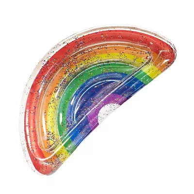 PoolCandy Classic Rainbow Half Island Rainbow Raft