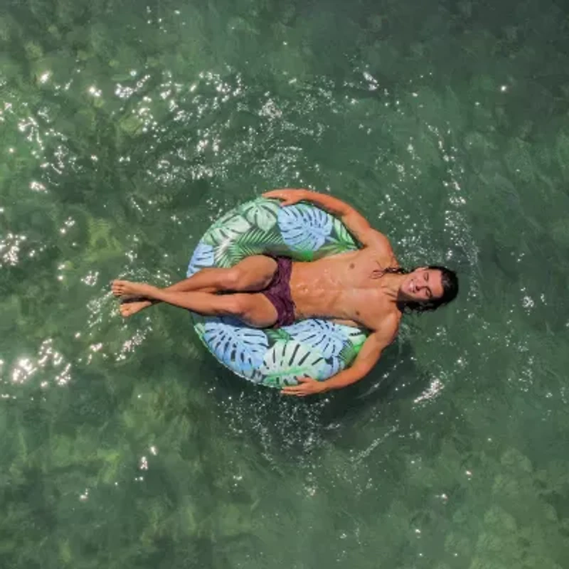PoolCandy Resort Collection 42IN Jumbo Pool Tube With Palm Print