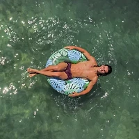 PoolCandy Resort Collection 42IN Jumbo Pool Tube With Palm Print