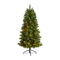 Nearly Natural Faux 5 Foot Pre-Lit Pine Christmas Tree