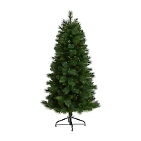 Nearly Natural Faux 5 Foot Pre-Lit Pine Christmas Tree