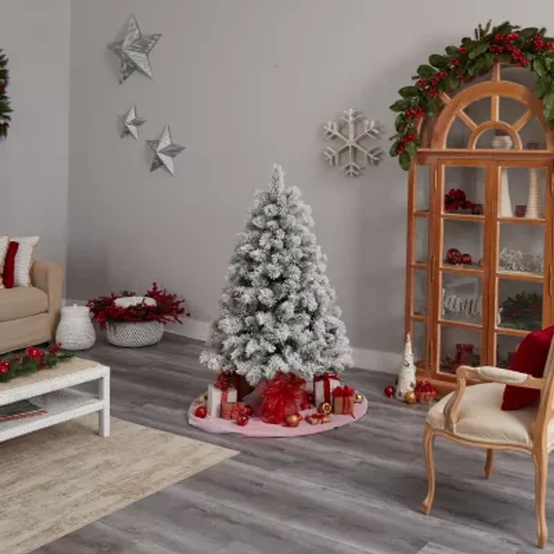Nearly Natural Faux 5 Foot Pre-Lit Pine Christmas Tree