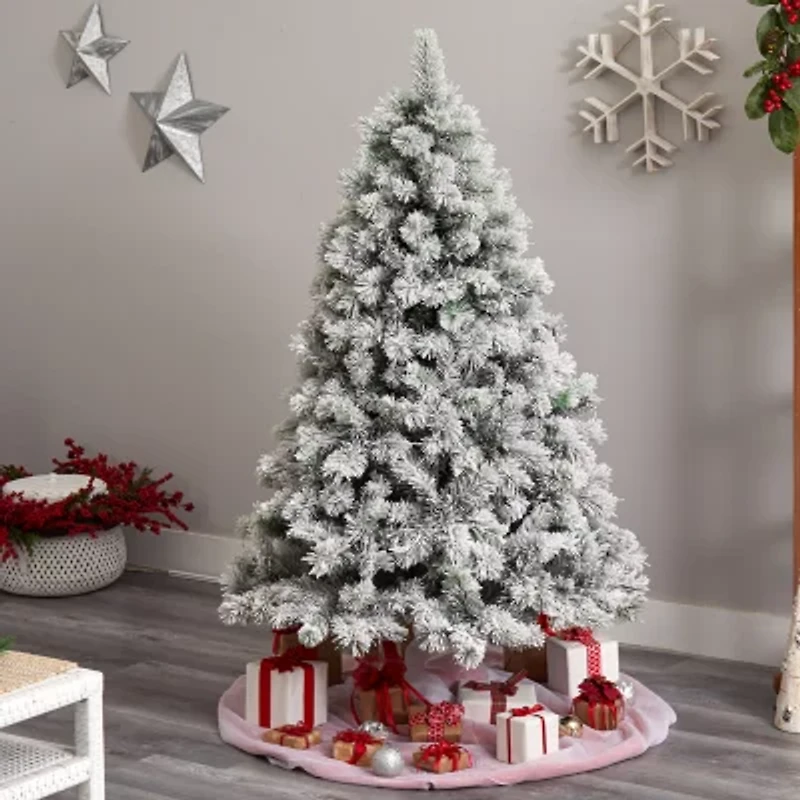 Nearly Natural Faux 6 Foot Pre-Lit Pine Christmas Tree
