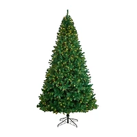 Nearly Natural Faux Douglas 11 Foot Pre-Lit Christmas Tree