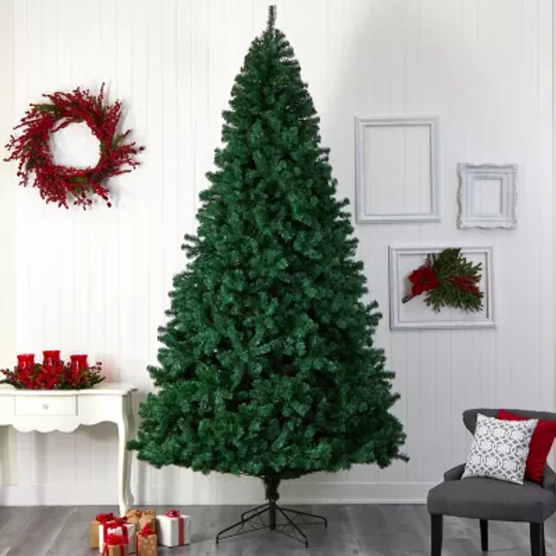 Nearly Natural Faux Douglas 11 Foot Pre-Lit Christmas Tree