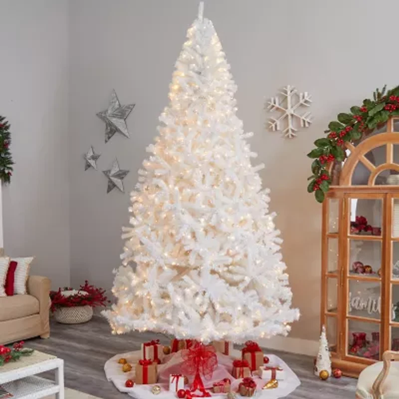 Nearly Natural Faux Douglas 11 Foot Pre-Lit Christmas Tree