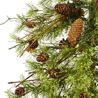 Nearly Natural Wyoming Faux 5 Foot Pre-Lit Pine Christmas Tree