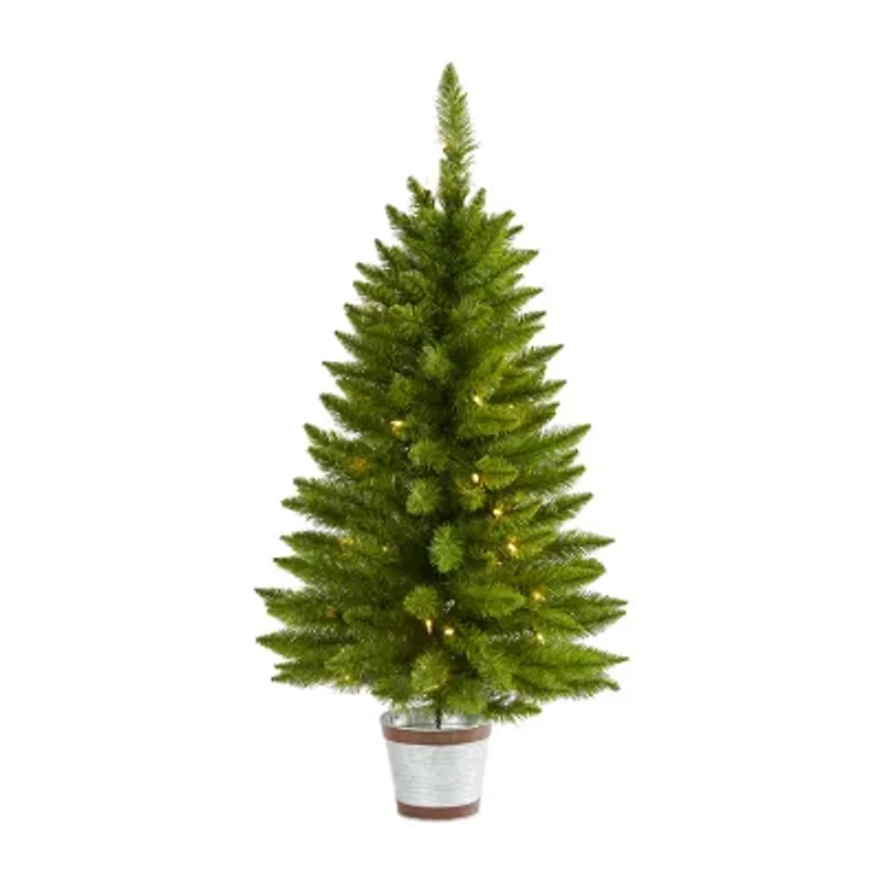 Nearly Natural Providence Faux 3 Foot Pre-Lit Pine Christmas Tree