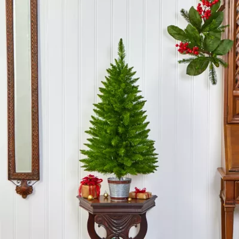 Nearly Natural Providence Faux 3 Foot Pre-Lit Pine Christmas Tree