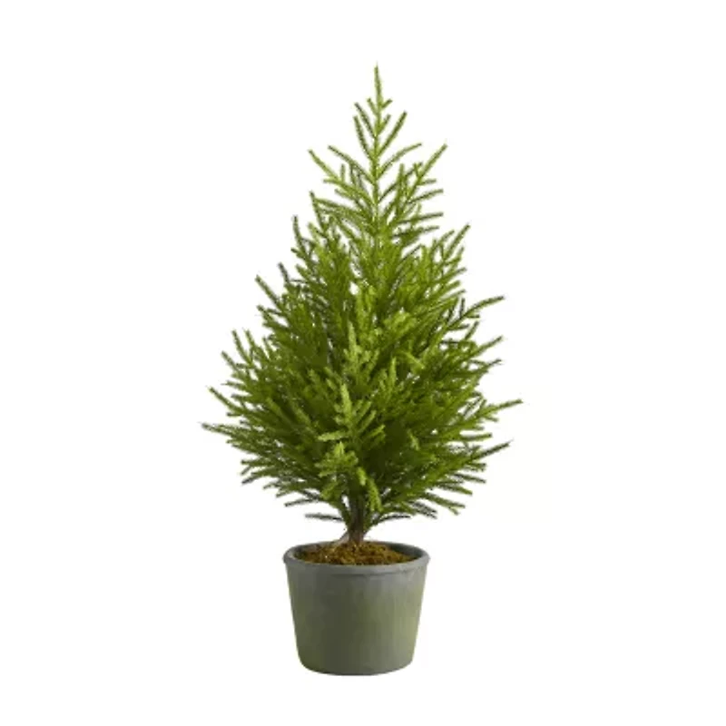 Nearly Natural Norfolk Island Faux 3 Foot Pine Christmas Tree