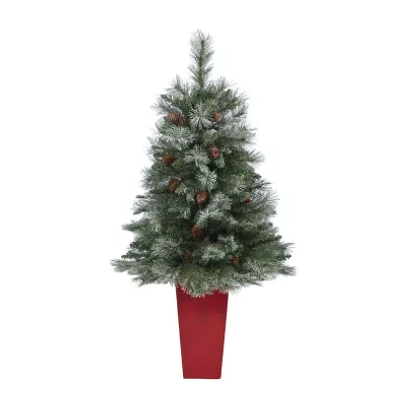 Nearly Natural Snowed Frenchps Faux Foot Pine Christmas Tree