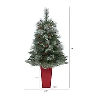 Nearly Natural Snowed Frenchps Faux Foot Pine Christmas Tree