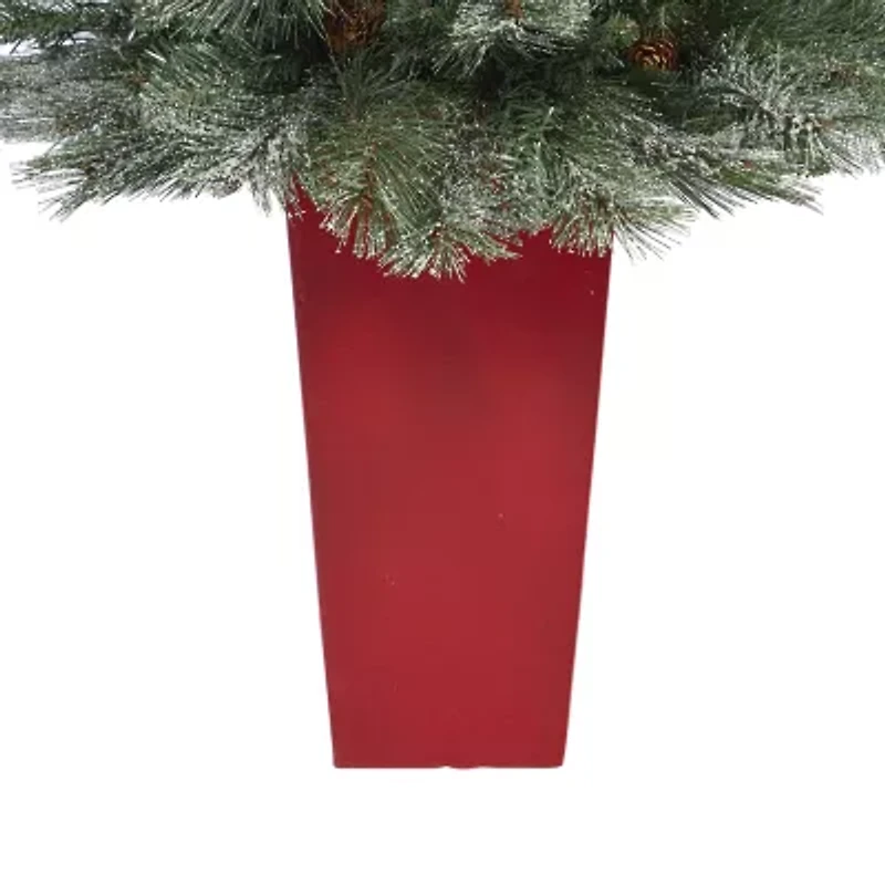 Nearly Natural Snowed Frenchps Faux Foot Pine Christmas Tree