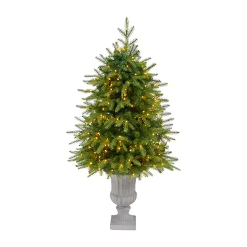Nearly Natural Natural Look Faux 4 1/2 Foot Pre-Lit Fir Christmas Tree
