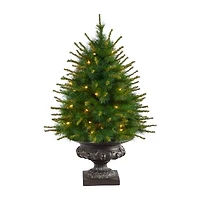 Nearly Natural Faux 3 1/2 Foot Pre-Lit Pine Christmas Tree