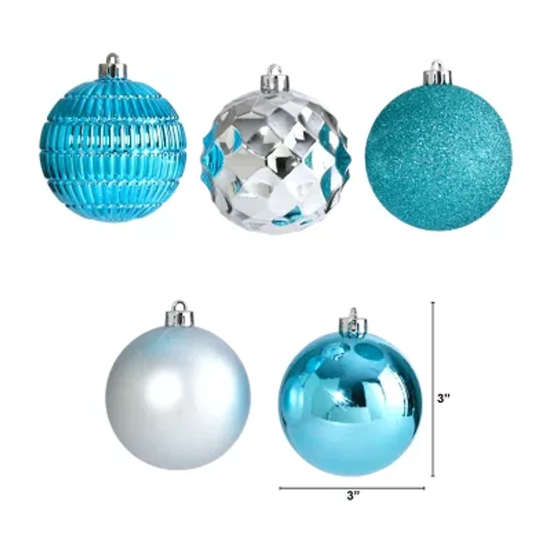 Nearly Natural Shatterproof Tree Blue Set 40-pc. Christmas Ornament