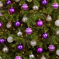 Nearly Natural Shatterproof Tree Purple Set 64-Pc Christmas Ornament