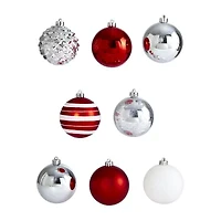 Nearly Natural Shatterproof Tree Red Set 64-Pc Christmas Ornament