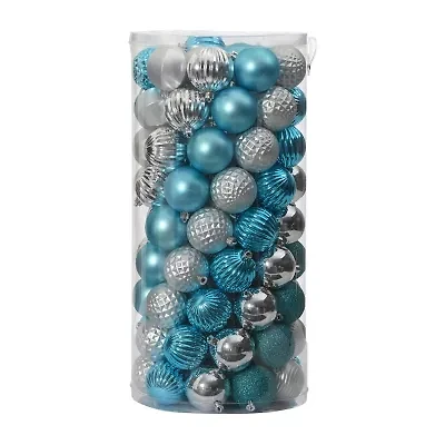 Nearly Natural Shatterproof Tree Blue Set 100-pc. Christmas Ornament