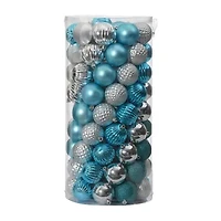 Nearly Natural Shatterproof Tree Blue Set 100-pc. Christmas Ornament