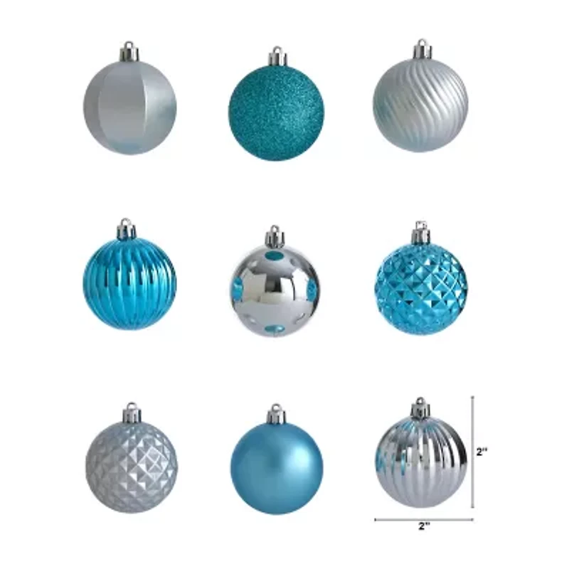Nearly Natural Shatterproof Tree Blue Set 100-pc. Christmas Ornament