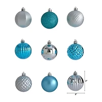 Nearly Natural Shatterproof Tree Blue Set 100-pc. Christmas Ornament