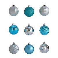 Nearly Natural Shatterproof Tree Blue Set 100-pc. Christmas Ornament