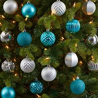 Nearly Natural Shatterproof Tree Blue Set 100-pc. Christmas Ornament