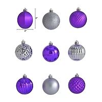 Nearly Natural Shatterproof Tree Silver Box 101-Pc Christmas Ornament