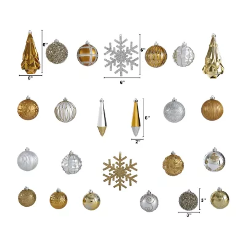 Nearly Natural Shatterproof Tree Orange Box 52-Pc Christmas Ornament