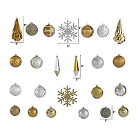 Nearly Natural Shatterproof Tree Orange Box 52-Pc Christmas Ornament