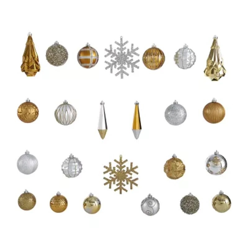 Nearly Natural Shatterproof Tree Orange Box 52-Pc Christmas Ornament